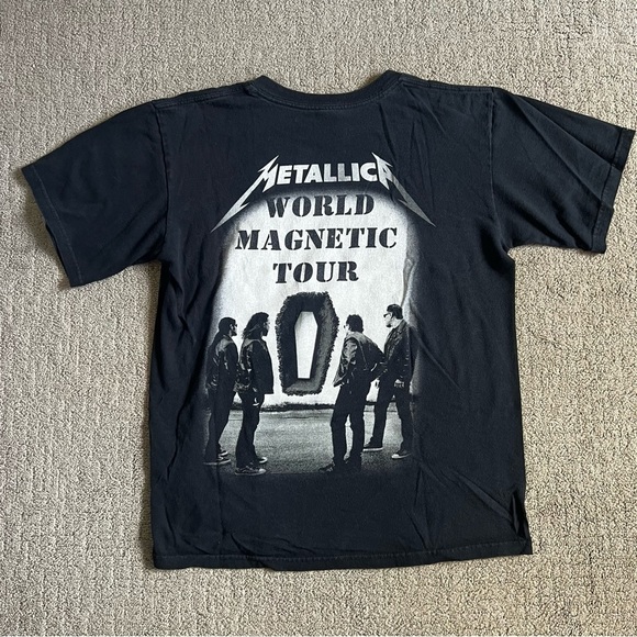 VTG Metallica Death Magnetic World Tour T Shirt Men’s Sz M Black Double Sided - Picture 8 of 10